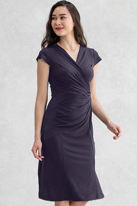 Navy Blue Gather Dress