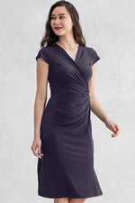 Navy Blue Gather Dress