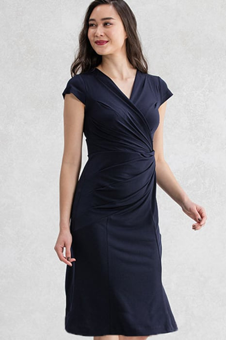 Navy Gather Dress