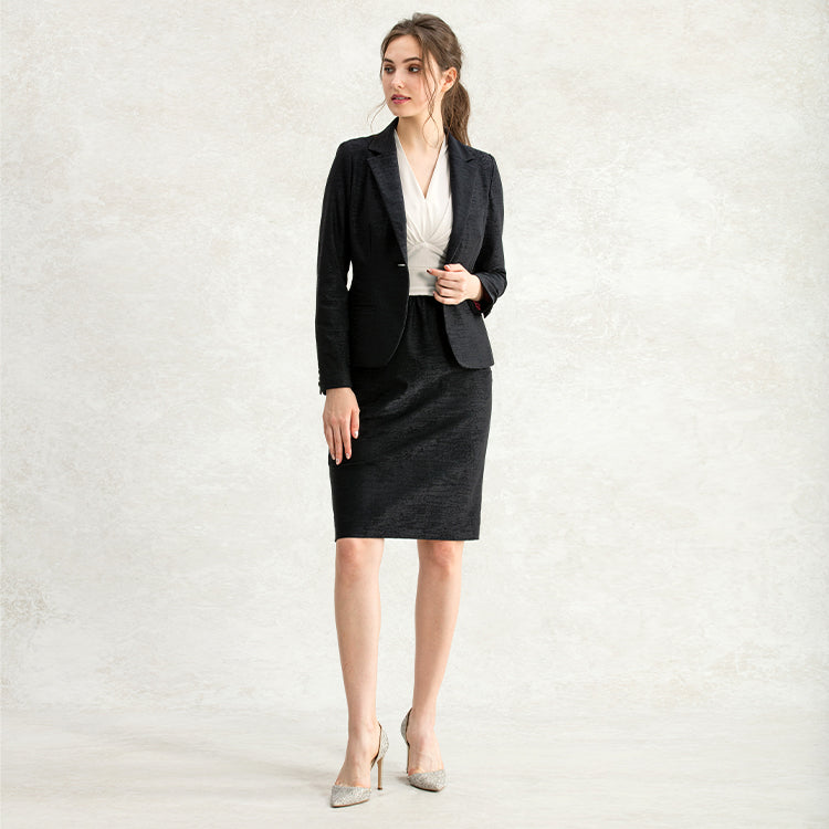 Pair with the matching dress for an instant suit ensemble