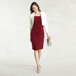 Square Neck Side Gather Dress