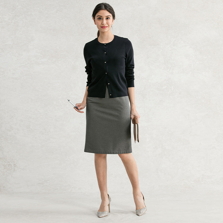Add a cardigan for a skirt-like look