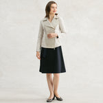 Double Jersey Red V-Neck A-Line Dress