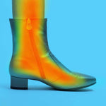 Fluffy Black Vegan Leather Flat Boots