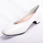 White Vegan Leather Fluffy Flats
