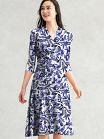 Blue Goldfish Midi Cache-coeur Dress