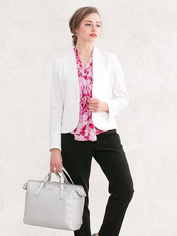 White Collarless Jacket