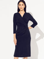 Navy Gather Dress
