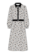 Stretch Chiffon: Stretch Chiffon Gold Heart Shirt Dress