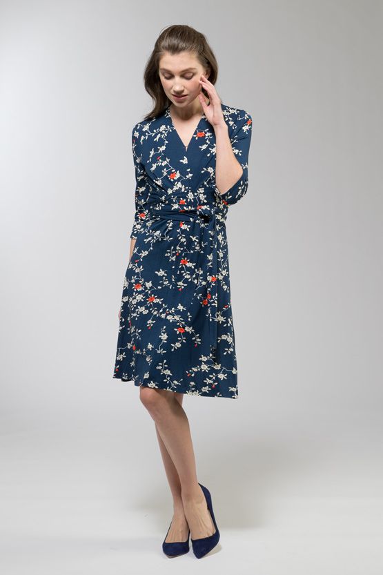 【和柄】 あいミシエル 衿なしカシュクールワンピース