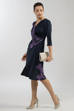Silk Edo Murasaki Waist-gathered Dress