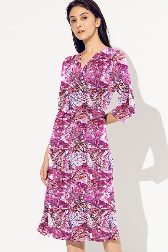 Pink Caribbean Gather Dress