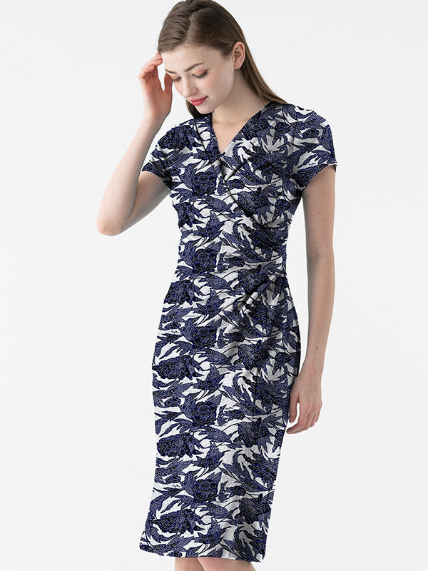Indigo Bingata Gather Dress