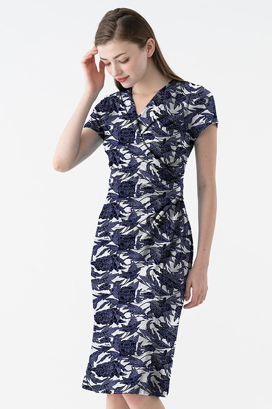 Indigo Bingata Gather Dress