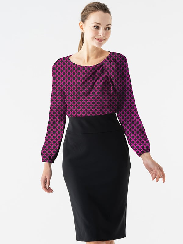 Pink Circle x Black Décolleté Tuck Dress