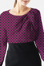 Pink Circle x Black Décolleté Tuck Dress