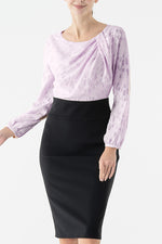 Pink x Black Décolleté Tuck Dress