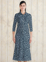 【ロング丈】 グレーバタフライ ロングシャツワンピース