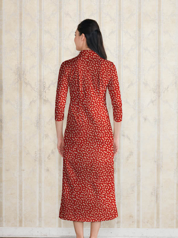 【ロング丈】 レッドライスシャワー ロングシャツワンピース