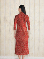 【ロング丈】 レッドライスシャワー ロングシャツワンピース