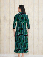【ロング丈】 エメラルドモザイク ロングシャツワンピース