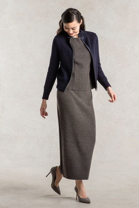 【洗えるニット】ジップアップニットブルゾン