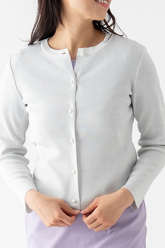 Lame Crew-neck Cardigan