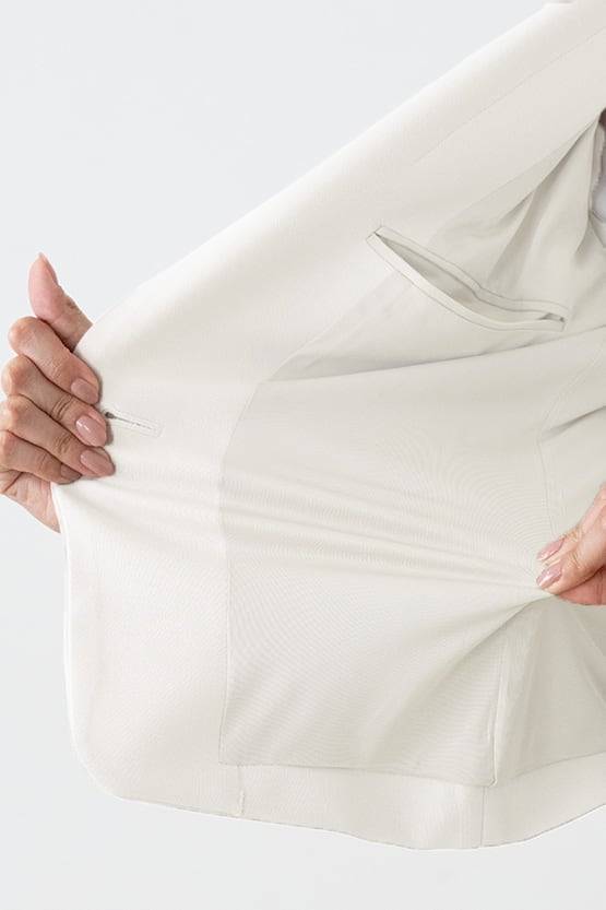 【ダブルジャージー】ホワイト ミモレ丈セットアップ