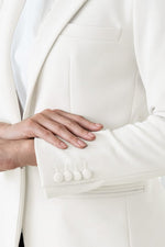 【ダブルジャージー】ホワイト ミモレ丈セットアップ