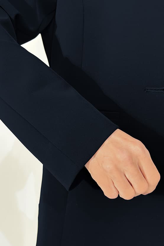 【スマートストレッチ】ロングノーカラージャケット