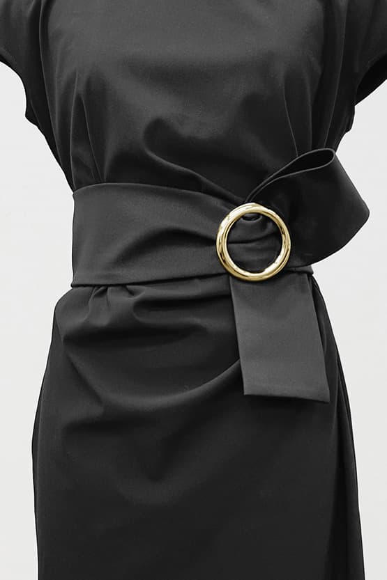 Cotton Blend Sash T-Shirt Dress