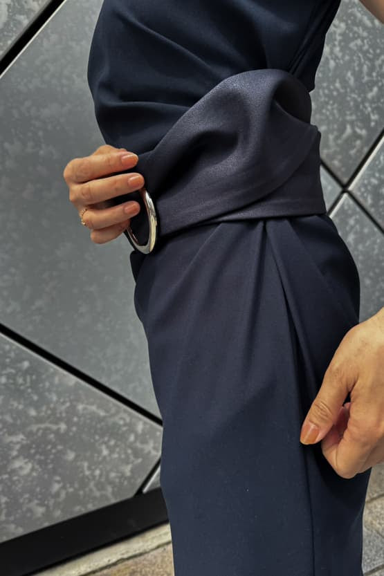 【コットン混 接触冷感 】サッシュ付きTドレス