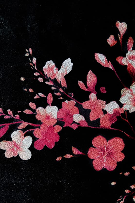 【ストレッチジョーゼット】SAKURA ベル袖フレアワンピース