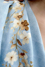 【ストレッチジョーゼット】SAKURA ベル袖フレアワンピース