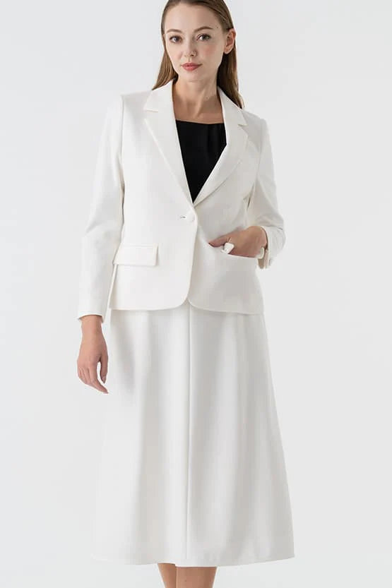 【ダブルジャージー】ミモレ丈Aラインスカート