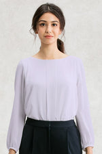 【ストレッチシフォン】ラウンドネックトップス