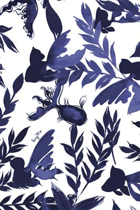 Blue Goldfish Midi Marilyn Dress