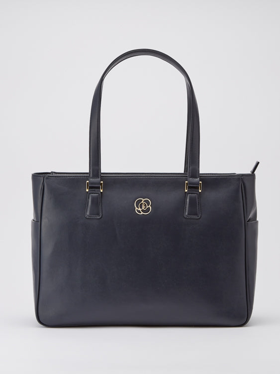 Navy Vegan Leather Airy Tote