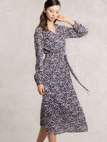 【ストレッチシフォン】 ホワイトジオ シフォンロングワンピース