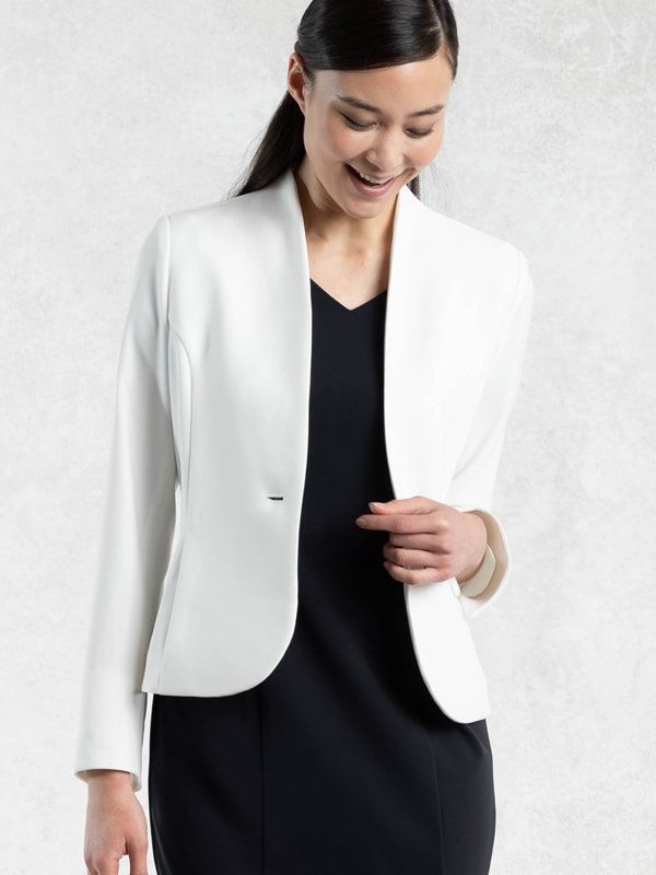 White Collarless Jacket