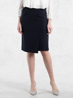 All-Season Material: Navy Wrap Skirt