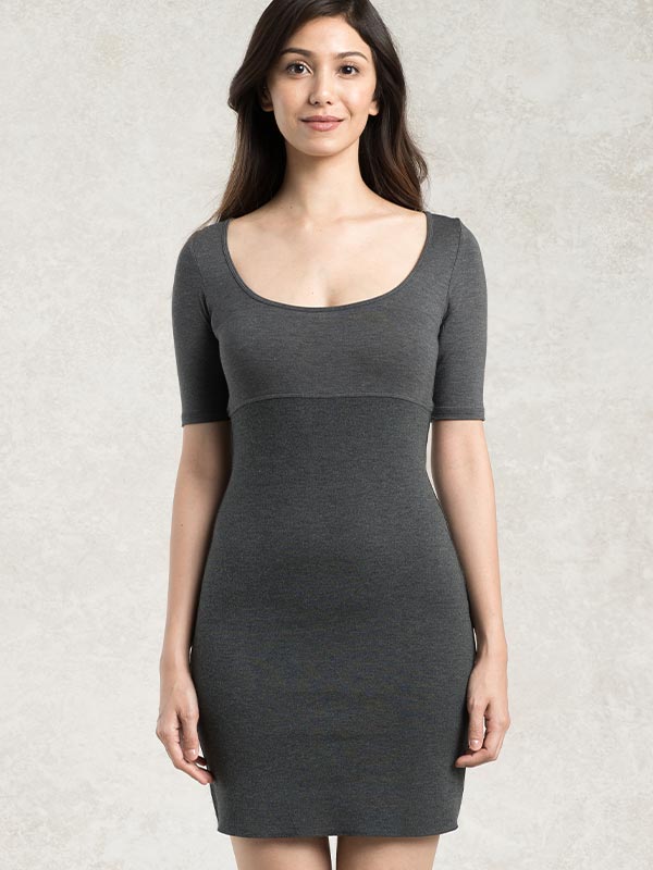 Charcoal Gray Half-sleeve Warm Underdress