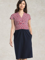 Red Tricolore x Navy Docking Shell Dress