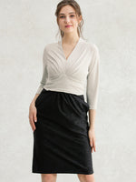 【Set-up】Grey x Black Jacquard Docking Shell Dress