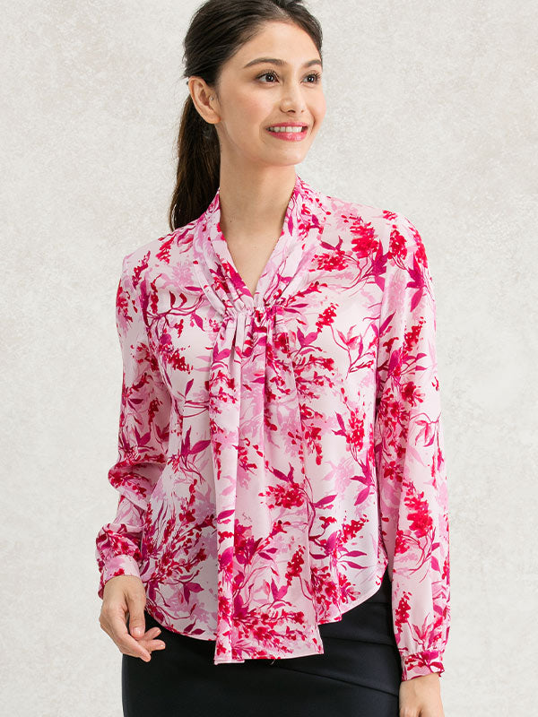 Pink Aroma Bowtie Blouse