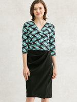 Green Fox × Black Asymmetric Docking Dress