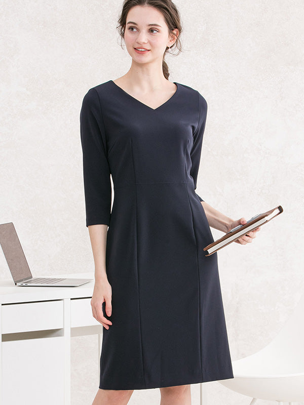Double Jersey: V-Neck I-Line Dress