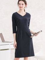 Double Jersey: V-Neck I-Line Dress