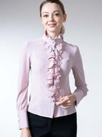 ライラック フリルブラウス