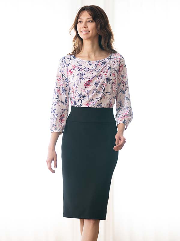 Pink Lavender x Black Décolleté Tuck Dress